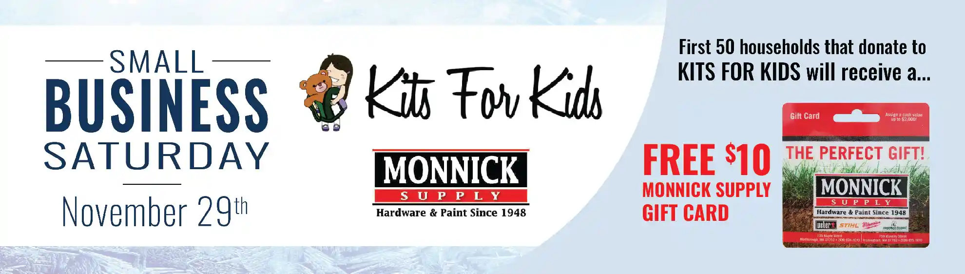Kits for Kids & Small Business Saturday - Nov 29th